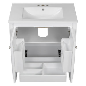 Double Sink Bathroom Vanity Set With Wall Mount Mirror Cabinet