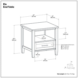 Ela - End Table - Brown