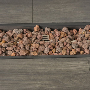 Transitional Rectangular Outdoor Propane Fire Pit With 50, 000 Btu