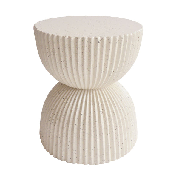 Side Table With Speckled Ribbed Texture