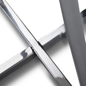 Marsden - Side Table With Polished Base - White / Silver