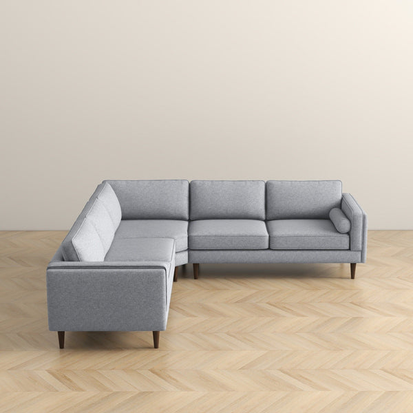 Amber - Corner Sectional Sofa - Light Gray