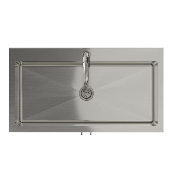 Modern Shaker All-In-One Laundry Utility Sink And Cabinet With Pull-Out Faucet