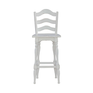 Magnolia Manor - Ladderback Swivel Bar Stool - Antique White