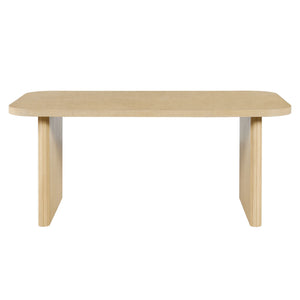 5 Piece Indoor Dining Set With Fluted Table & Chairs - Khaki / Light Oak / Natural
