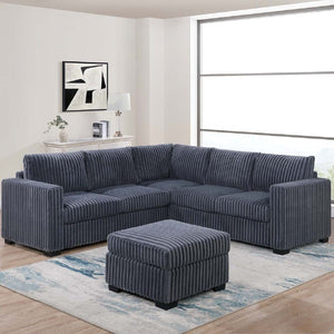 Contemporary Sectional Set With Ottoman