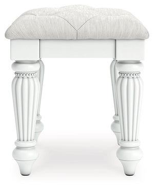 Kozlani - 3 Pc. - Vanity, Mirror And Stool - White