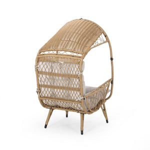 Outdoor Wicker Standing Basket Chair With Cushion