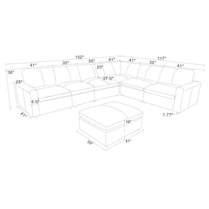 Upholstered Large Seating Modular Sectional