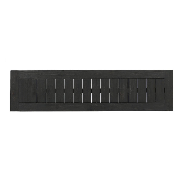 Realm - Outdoor Bench With Slat Panel Top And Base - Dark Gray