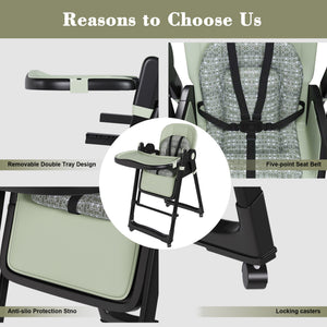 Convertible Baby High Chair To Rocker With 5 Point Harness
