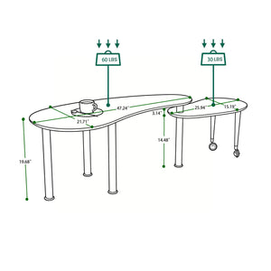 Rotatable Coffee Table With Solid Legs, 360 Degree Swivel, Waterproof - Walnut