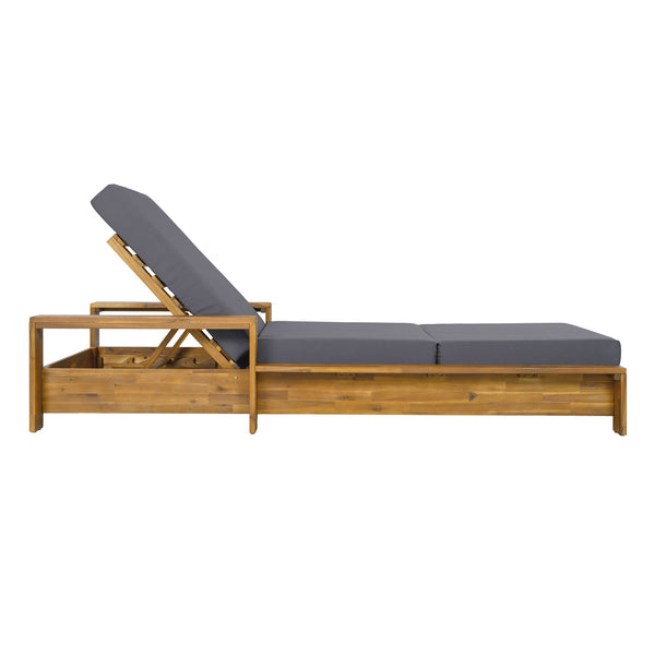 Chaise Lounge With 3 Fold Cushion Set, 3 Position Adjustable Backrest