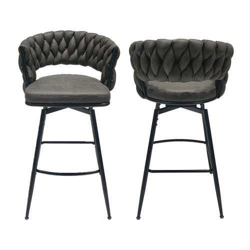 Bar Stool 360 Swivel With Back Footrest