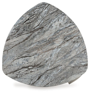 Surmour - Triangle End Table - Gray / Brown