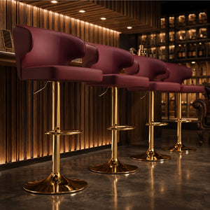 Adjustable Swivel Bar Chair With High Back Support