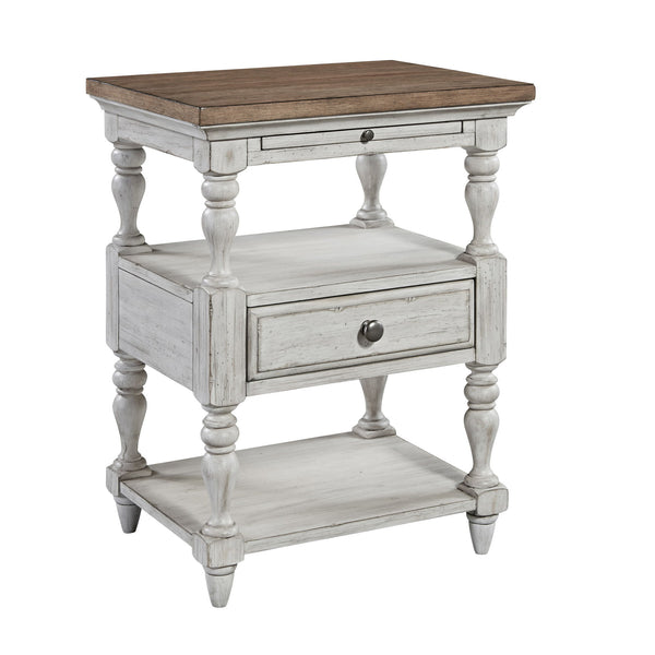 Farmhouse Reimagined - 1 Drawer Nightstand - Antique White / Chestnut Tops