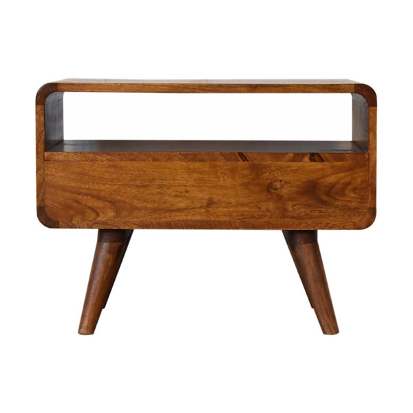 Solid Wood Curved Media Unit