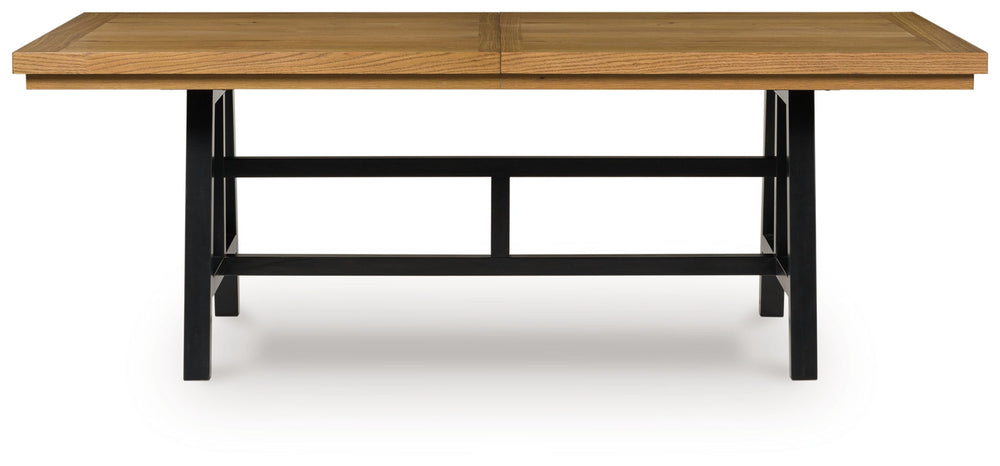 Galliden - Rectangular Dining Room Extension Table - Black / Brown