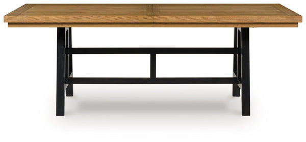 Galliden - Rectangular Dining Room Extension Table - Black / Brown