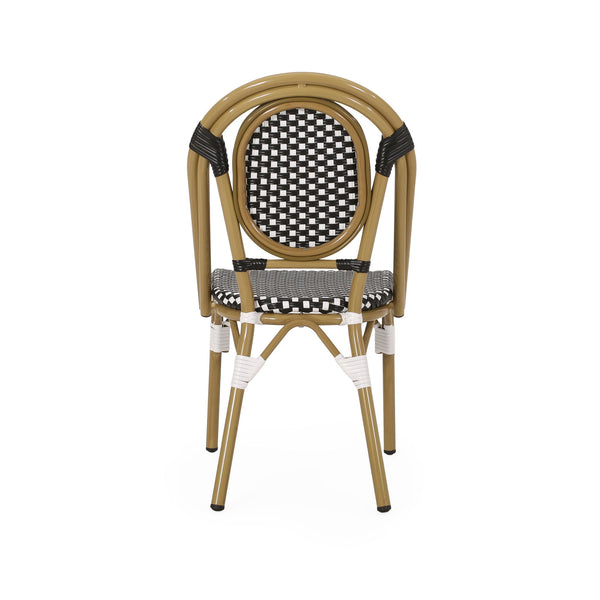 Outdoor Rattan And Aluminum French Bistro Chair Set