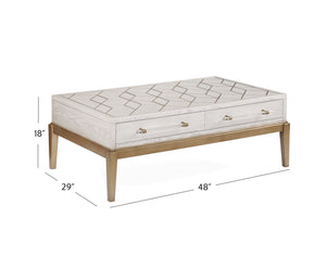 Perrine - Rectangle Cocktail Table - White / Gold