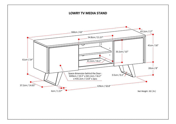Lowry - TV Media Stand - Rustic Natural Aged Brown
