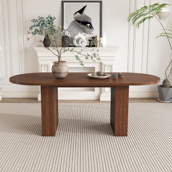 Modern Farmhouse Oval Dining Table With Slim Base