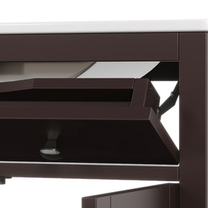 Bathroom Vanity With Ceramic Sink, Adjustable Shelf & Tip Out Tray