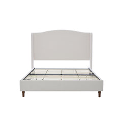 Minimalist Designs Upholstered Wingback Bed With Tall Headboard
