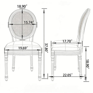 French Country Dining Chairs With Round Back (Set of 2)