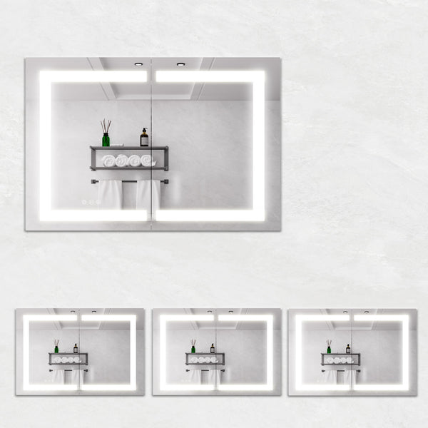Medicine Cabinet With LED Vanity Mirror, Anti-Fog, Waterproof, Dimmable With Touch Switch