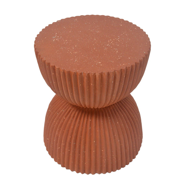 Side Table With Speckled Ribbed Texture
