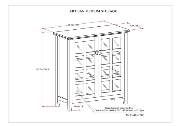 Artisan - Medium Storage Cabinet - Light Brown