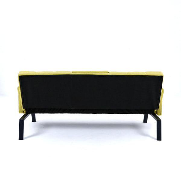 Sofa Bed With Foldable Design And Cup Holder - Green