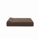 Modern Floor Sofa, With 2 Pillows, Convertible Teddy Fabric Foam Filled Bed