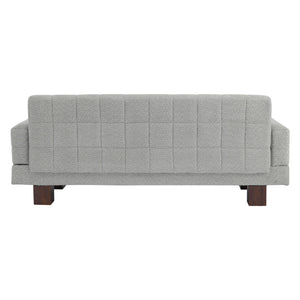 Modern Loveseat Sofa, 2 Seater With Square Arms For Living Room