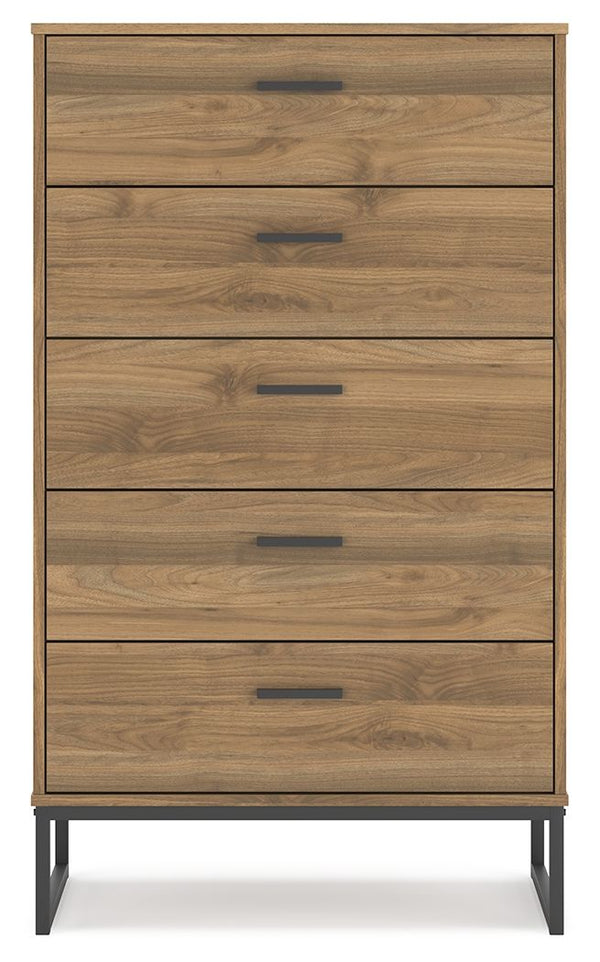 Deanlow - Five Drawer Chest - Honey