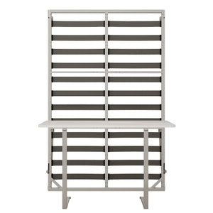 Queen Size Cabinet Wall Bed Mechanism With Desk Panel - Gray