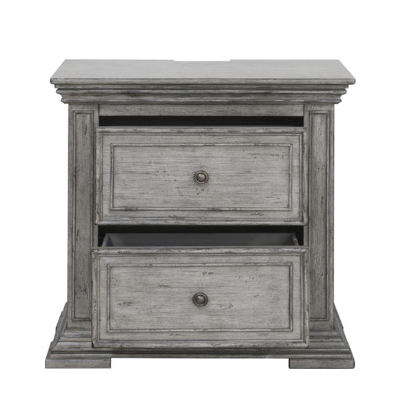 Big Valley - 2 Drawer Night Stand w/ Charging Station
