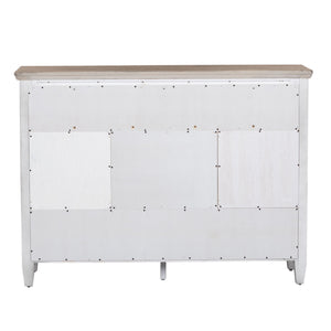 Heartland - 2 Door 6 Drawer Chesser - Antique White / Tobacco Tops