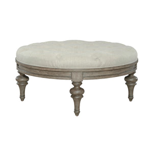 Americana Farmhouse - Round Cocktail Ottoman - Dusty Taupe