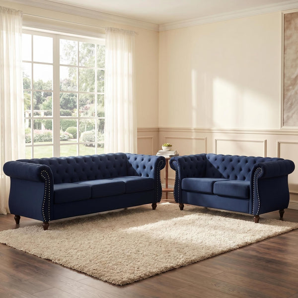 Chesterfield 3 Seater Sofa With Rolled Arms