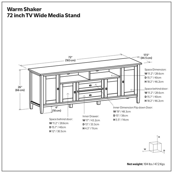 Warm Shaker - TV Media Stand - Black