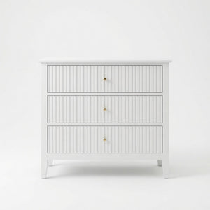 3 Drawer Nightstand, Wide With Soft Close Slides - White