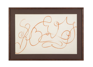 Meandering Lines II Framed Print - Cream