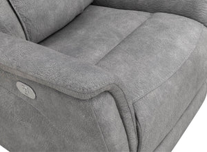 Linus - Zero Gravity Power Reclining Console Loveseat - Hudson Gray