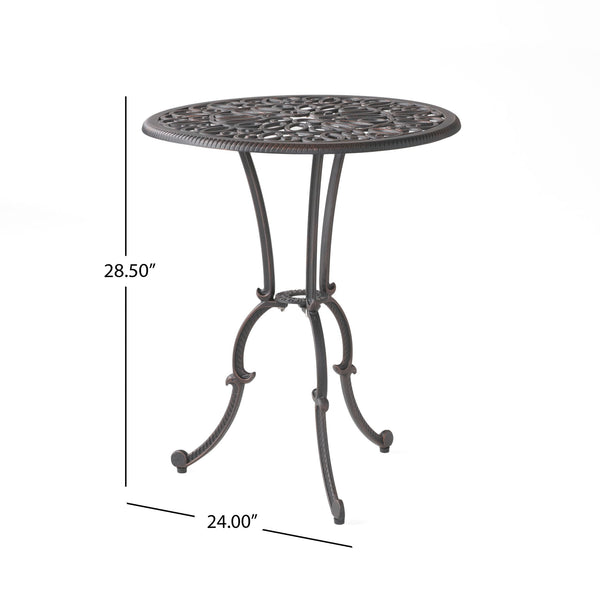 Charleston 3 Pieces Cast Bistro Set - Copper