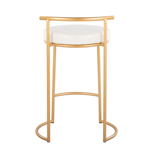 Fuji - Round Contemporary Fixed Height Counter Stool (Set of 2)
