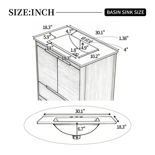 Softened Modern Bathroom Vanity With Sink